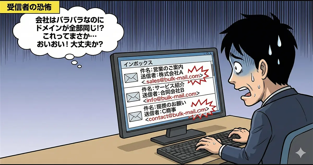 「効率化」が信頼を壊す瞬間。営業メールに潜むドメインの罠とリテラシーの欠如